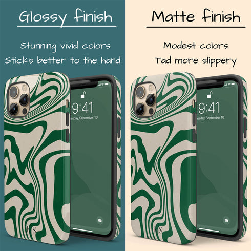 Custom Initials Swirl Wavy Marble iPhone Case